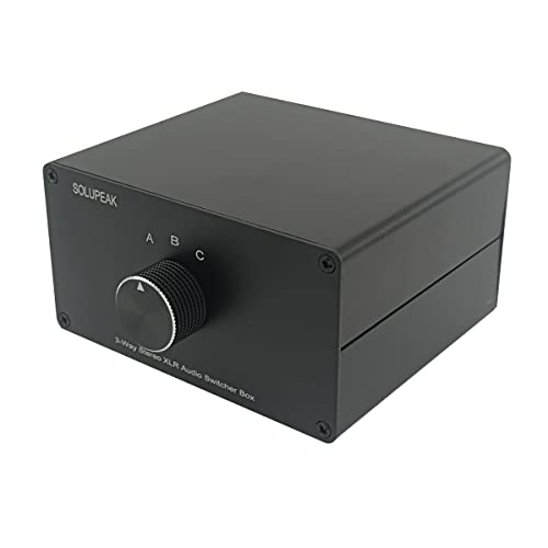 SOLUPEAK 3-Way XLR Stereo Audio Switch Box, Balanced Audio Converter, Passive Signal Source Audio Input Selector Switcher Splitter Box 3 in 1 Out (X301) - Image 4