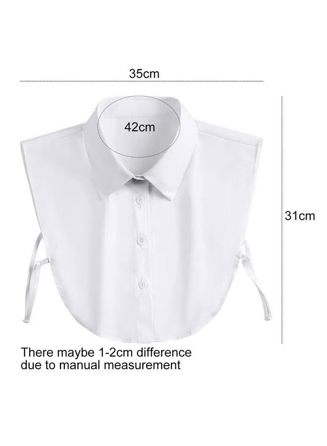 Ba Love 2 Pieces Fake Collar Detachable Collar for Women Half Shirts Half False Blouse Dickey False Collar for Women (White) - Image 2