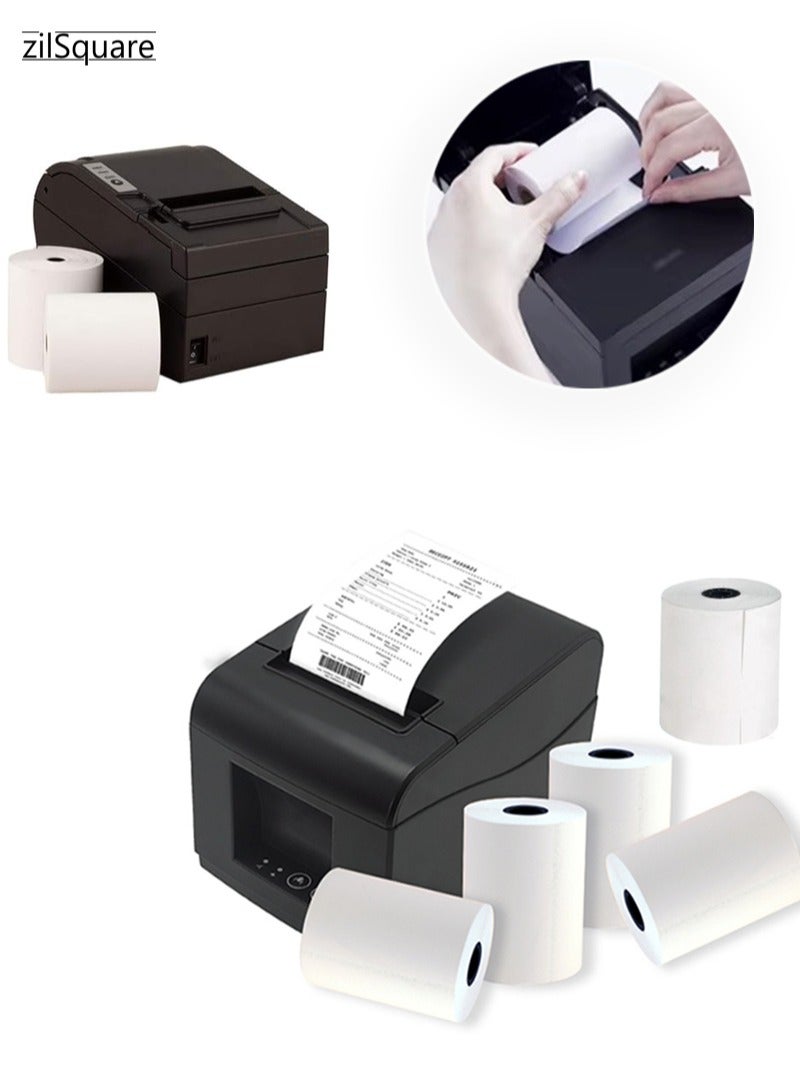 zilSquare Premium Thermal Paper Roll 80mm x 80mm Pack (5rolls) – High Sensitivity POS Receipt Paper Rolls for Billing Machines, Cash Registers & Receipt Printers BPA-Free, Non-Fading, Smooth Printing Thermal Till Roll for Supermarket, Restaurant, Retail & Office Use Xprinter, Epson, Bixolon Compatible - Image 1