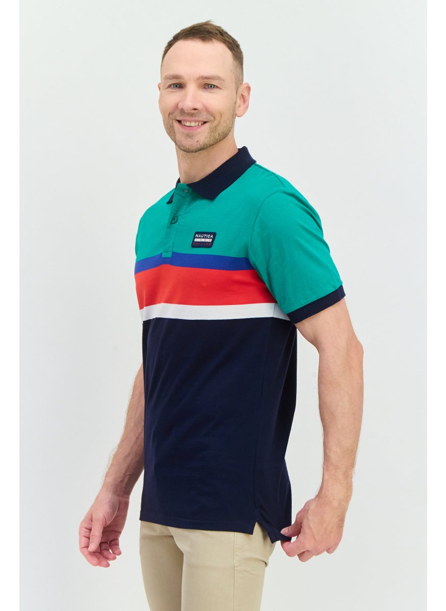 NAUTICA Men Regular Fit Embroidered Logo Short Sleeve Polo Shirt, Green  - Image 4