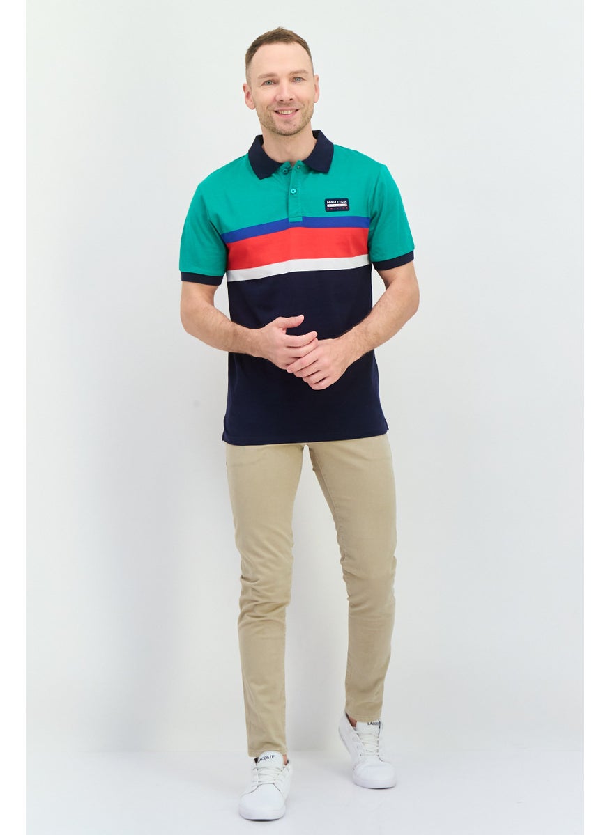 NAUTICA Men Regular Fit Embroidered Logo Short Sleeve Polo Shirt, Green  - Image 2