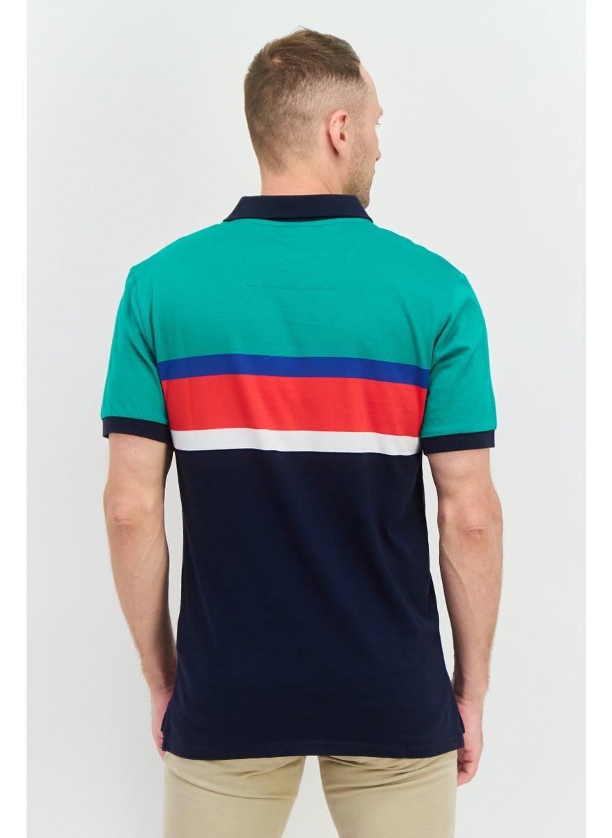 NAUTICA Men Regular Fit Embroidered Logo Short Sleeve Polo Shirt, Green  - Image 3