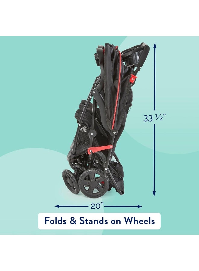 Kolcraft KT011-BLK1 - Cloud Plus Double Lightweight Stroller (Up To 40Lbs) - Red And Black - Image 3