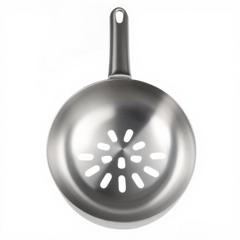 Stainless Steel Skimmer Slotted Spoon Long Handle Ladle Serving Utensil Collapsible Camping Cutlery - Image 1