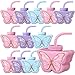 Mifoci 12 Pcs Butterfly Shape Cups Bulk 10 oz Plastic Butterfly Themed Drinking Cups Pink and Purple Tea Party Supplies Fairy Birthday Party Decoration for Girls Wedding Baby Shower Favor - Image 3