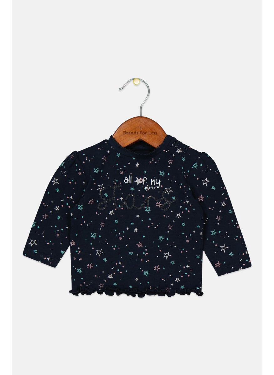 Toddlers Girl Long Sleeve Allover Print  Top, Navy Combo - pzsku/Z7A9B348B62CEF36165BAZ/45/_/1724351047/3075402e-307e-48b7-880d-a525dbb9d6a0