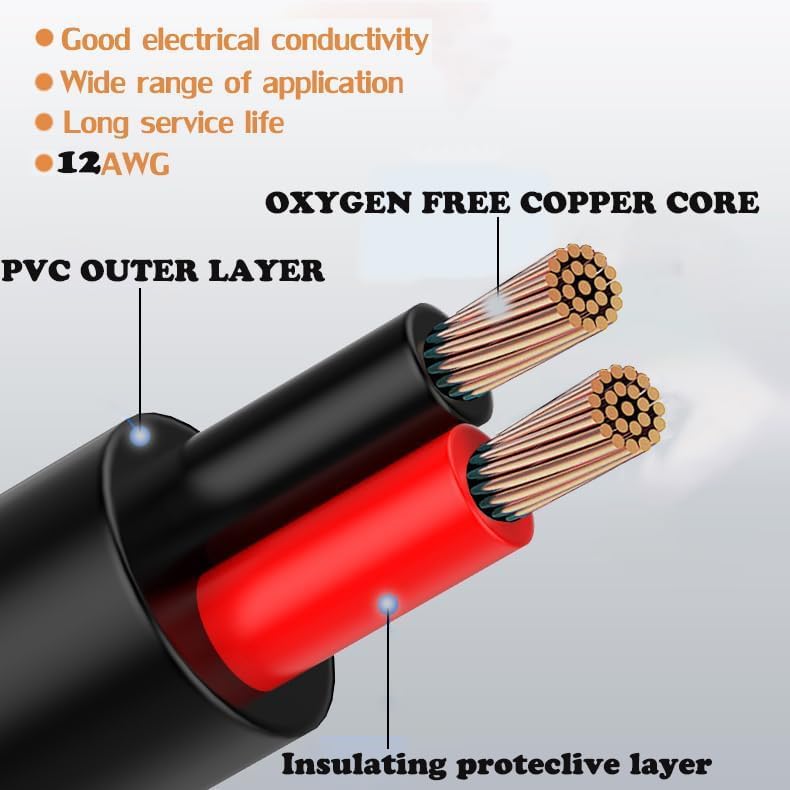 YETOR Waterproof Connectors 2 Wire,12AWG Male Female Plug LED Connector with 2Pin Waterproof Connectors,IP68 25CM Extension Cable for Car, Truck, Boat,LED Strip Lights,(2Pairs) - Image 2