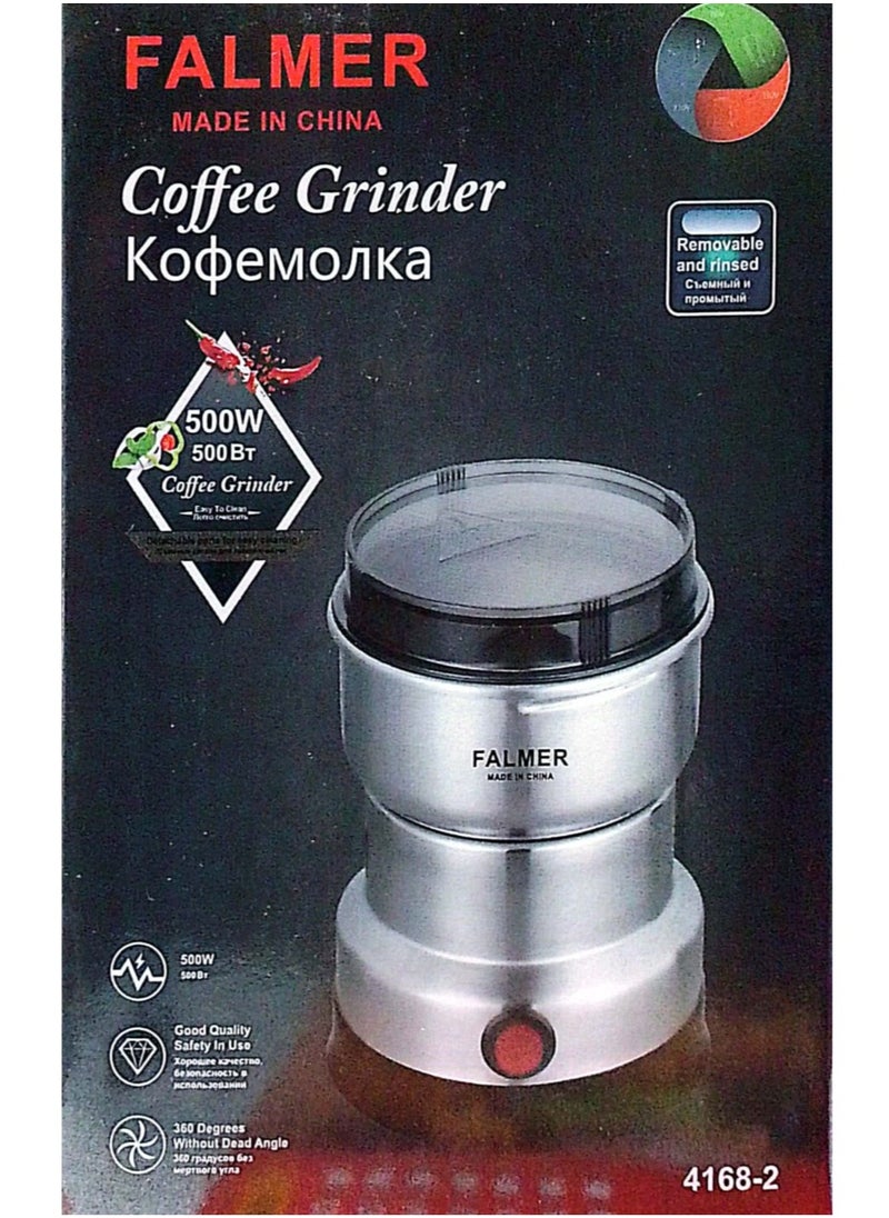 FALMER - 300ml 500W Multifunctional Electric Coffee Grinder, Four Stainless Steel Blades for Fine and Efficient Grinding, for Grinding Coffee Beans, Spices, Flax Seeds and More - Image 1