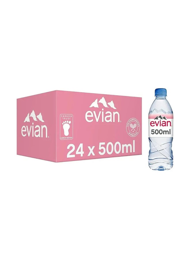 Evian Natural Mineral Water Bottles - (24x500ml)