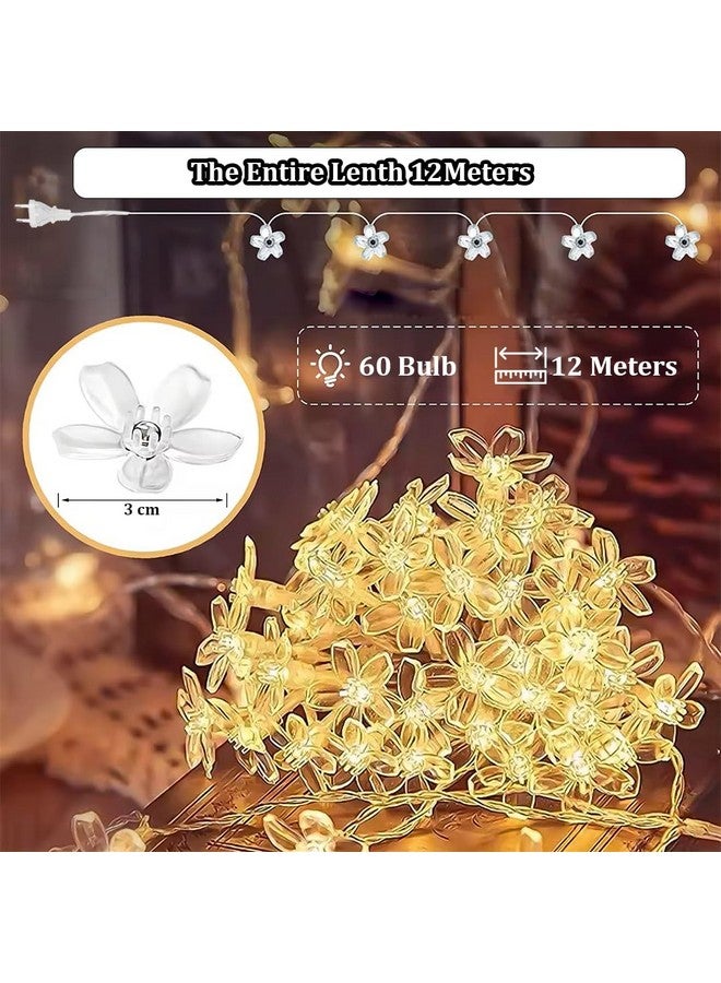 fizzytech Plastic Flower Fairy String Lights of Home Decoration Diwali Light Lights of Home Decoration 12 Meter 60 Led Warm White - Image 3