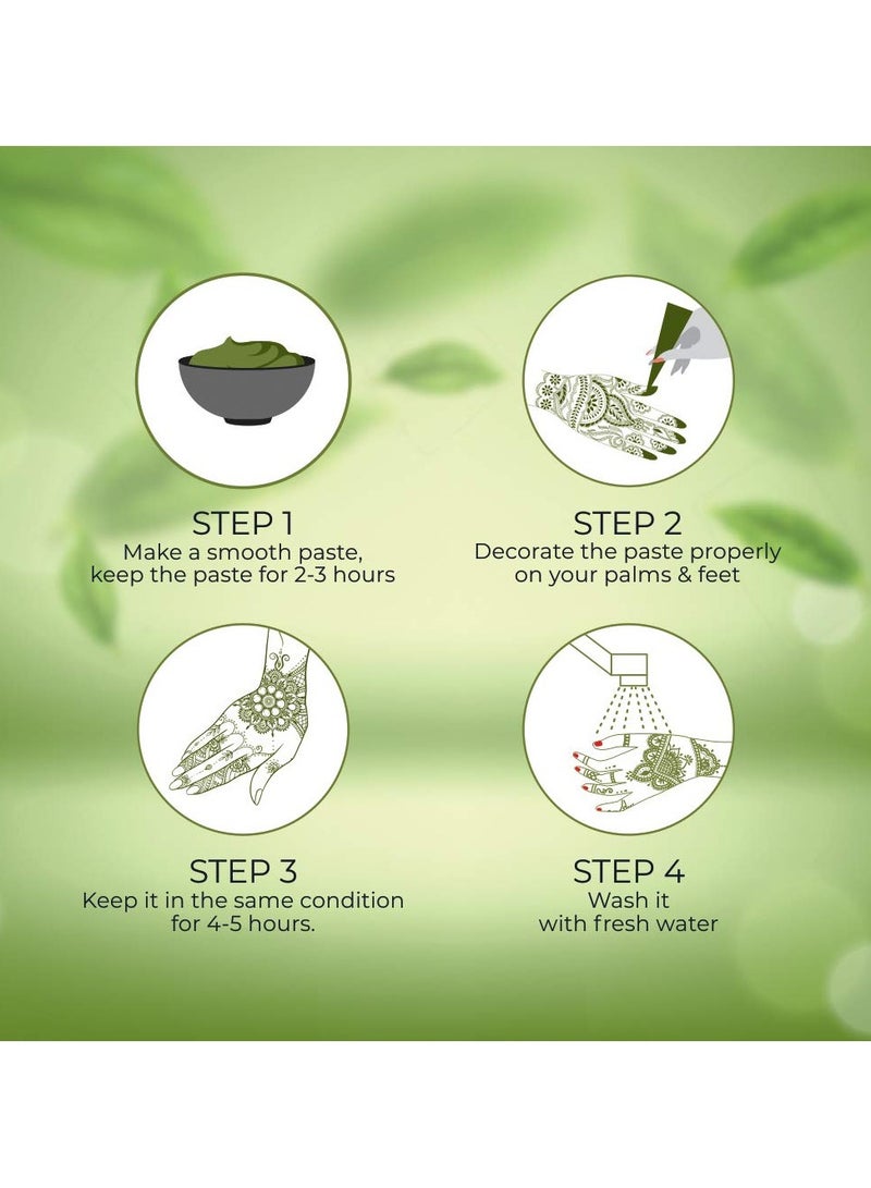 Amina Henna Herbal Mehndi Natural Henna Powder For Skin, Hand, Feet and Hair, Green (2 Packs 200 g) - Image 3