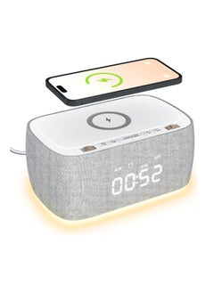 EZVALO EZVALO 6-in-1 Smart Alarm Clock with Bluetooth Speaker, FM Radio, Wireless Charging Pad, USB-C Fast Charger, Night Light & LED Display  - Image 1