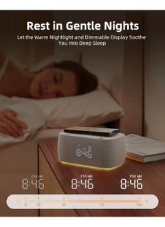 EZVALO EZVALO 6-in-1 Smart Alarm Clock with Bluetooth Speaker, FM Radio, Wireless Charging Pad, USB-C Fast Charger, Night Light & LED Display  - Image 5