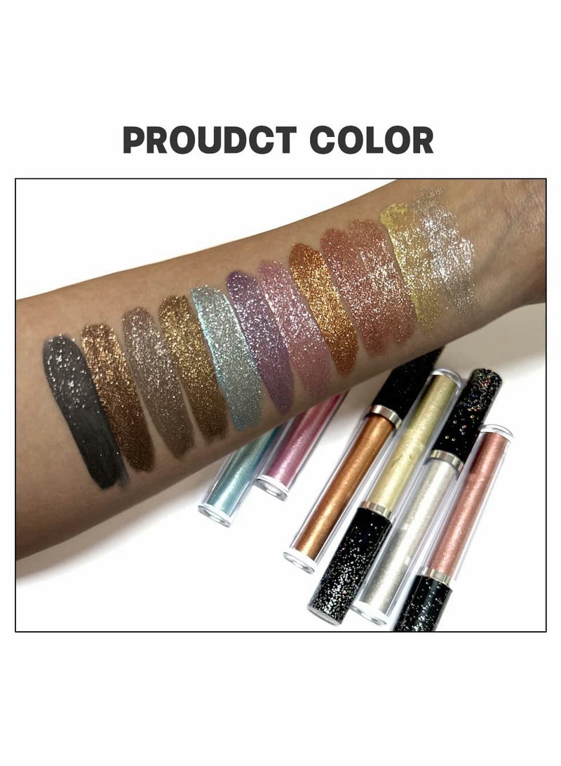 12 Color Metallic Liquid Eyeshadow Set Ultra Creamy Highly Pigmented Long-lasting Makeup Kit for Stunning Eye Looks - Image 5