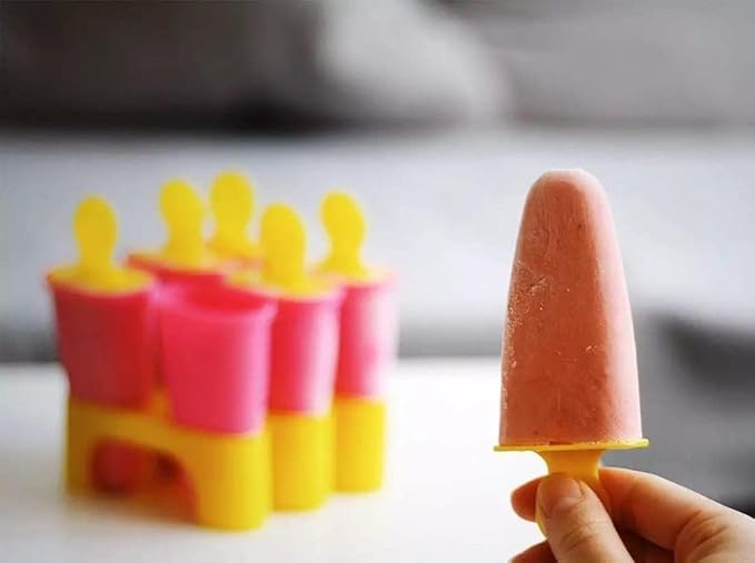 MeeTo PVC Reusable Kulfi Maker Moulds 6Pcs Set Home Made Ice Cream Maker Molds, Food Grade BPA Free Kulfi Maker Tray for Home & Kitchen (Pack of 1) - Image 2
