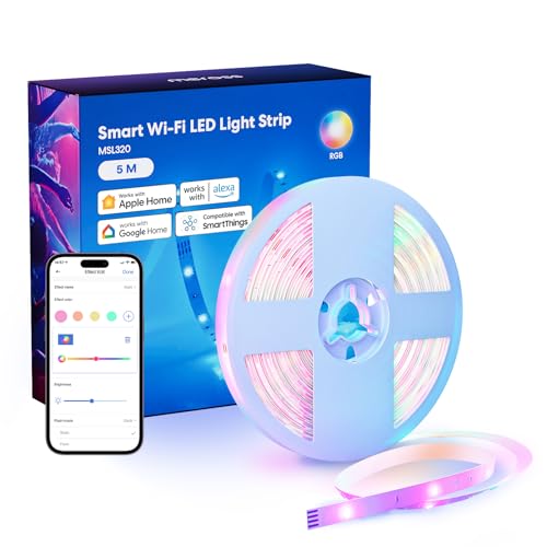 meross Smart LED Strip Lights Works with Apple HomeKit 164ft WiFi RGB Strip Compatible with Siri AlexaGoogle and SmartThings App Control Color Changing Led Strips for Bedroom TV - Image 1