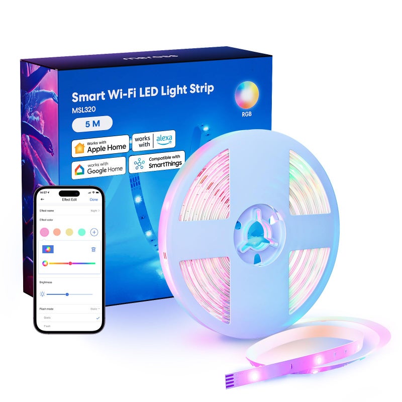 meross Smart LED Strip Lights Works with Apple HomeKit 164ft WiFi RGB Strip Compatible with Siri AlexaGoogle and SmartThings App Control Color Changing Led Strips for Bedroom TV - Image 2