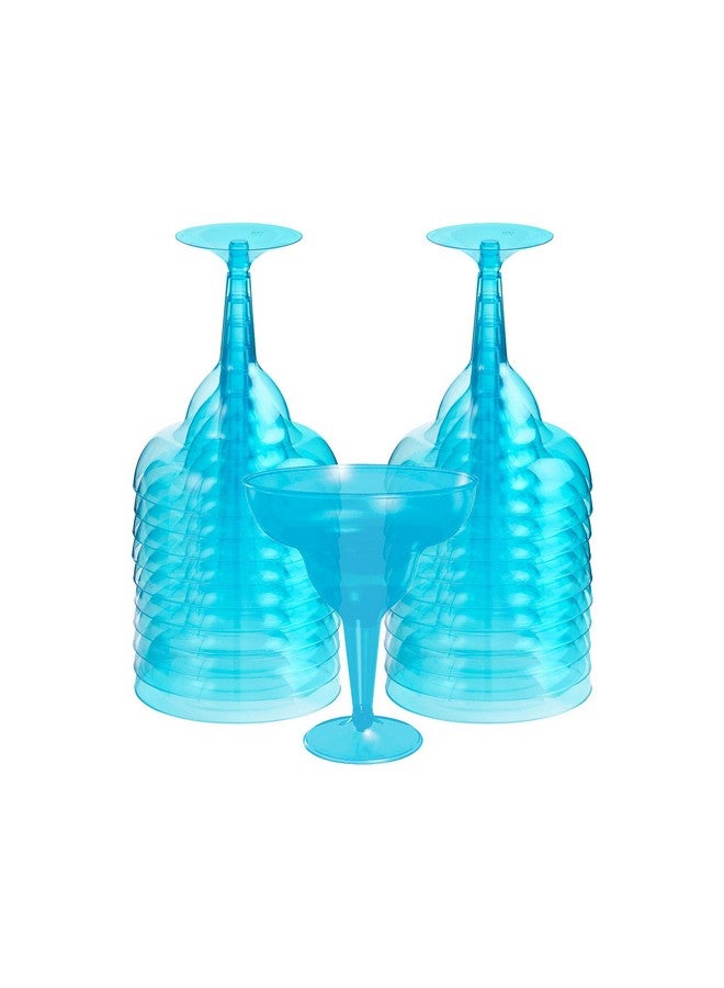 Amscan Elegant Party Pack Blue Plastic Margarita Glasses 11 Oz. (20 Pcs.) Perfect For Home Weddings & Events