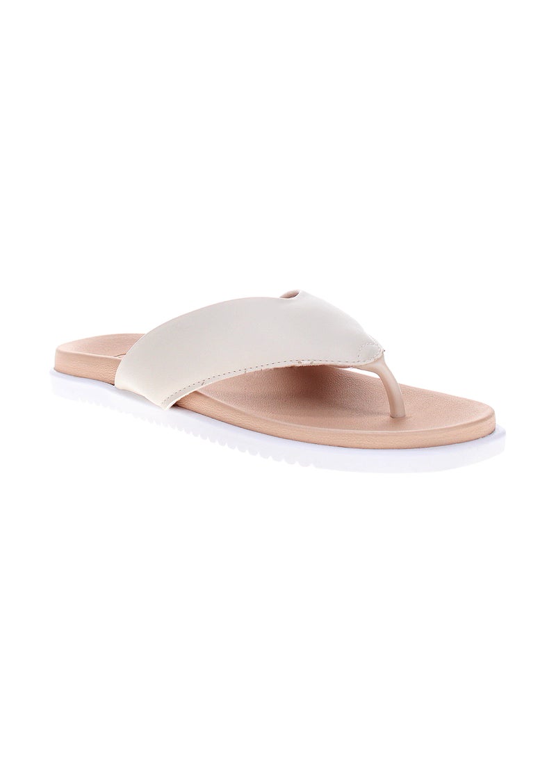 Moleca Ladies Flat Sandals Off White | Made In Brazil - Image 1