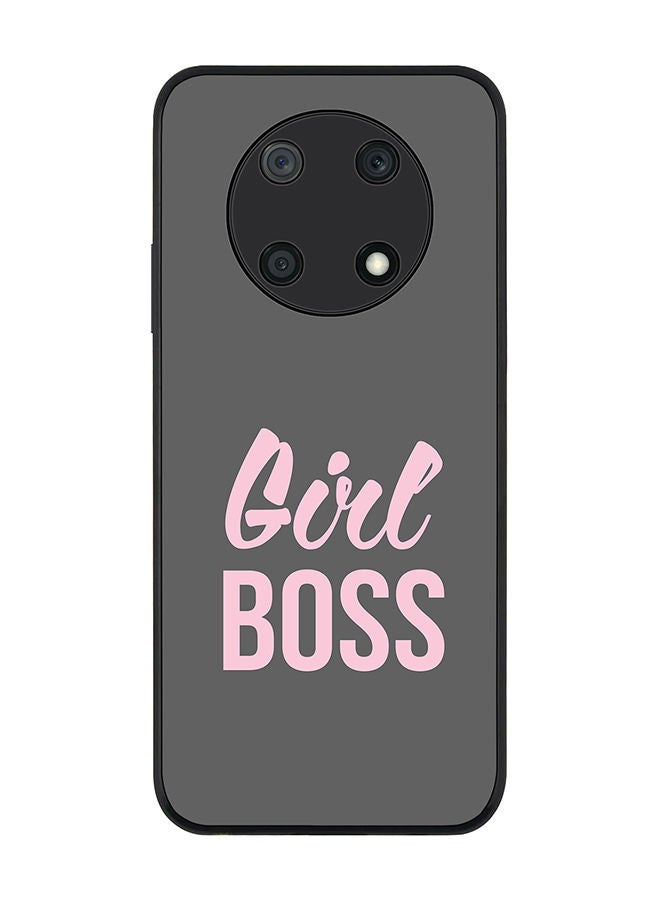 Stylizedd Rugged Black edge case for Huawei nova Y90 Slim fit Soft Case Flexible Rubber Edges Anti Drop TPU Gel Thin Cover - Girl Boss (Grey) - Image 1