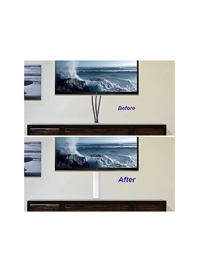 promass Floor Cable Cover Protector, 4 PCS Wall TV Trunking Cable Cover, Length 30cm Wall Raceway, Wall Mount TV Cable Concealer Cord Cover, Cord Raceway Conceal Kit to Hide Cables (White) - Image 5