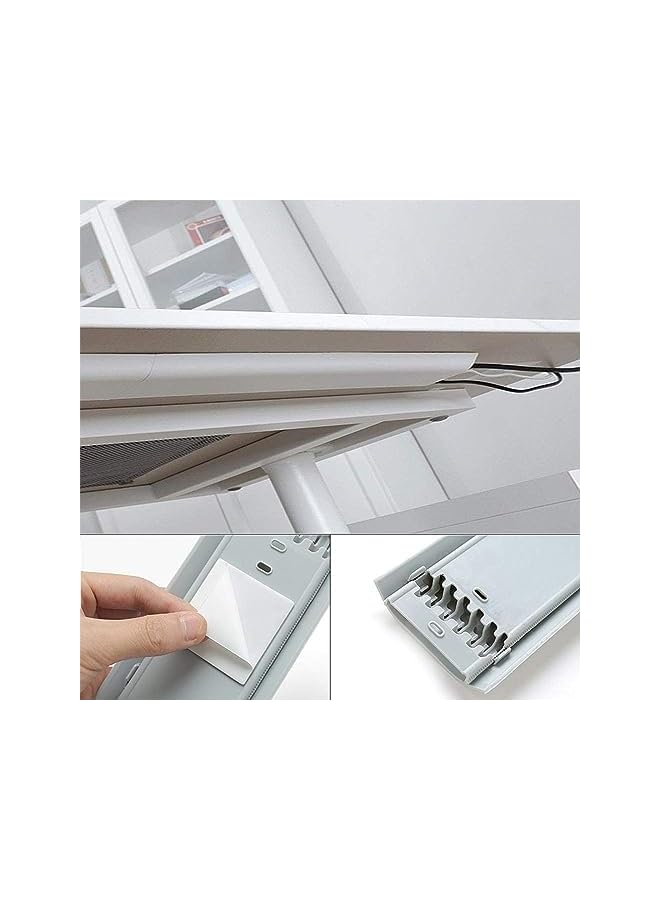 promass Floor Cable Cover Protector, 4 PCS Wall TV Trunking Cable Cover, Length 30cm Wall Raceway, Wall Mount TV Cable Concealer Cord Cover, Cord Raceway Conceal Kit to Hide Cables (White) - Image 2