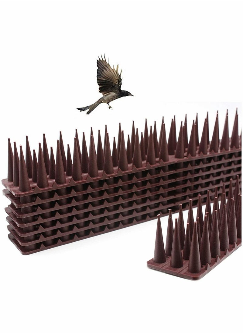 12 Pcs Bird Spikes Bird Deterrent Spikes for Small Birds Pigeon Squirrel Cats Bird Repellent Spikes for Outside to Keep Birds Away, Anti Bird Plastic Fence Spikes for Railing and Roof