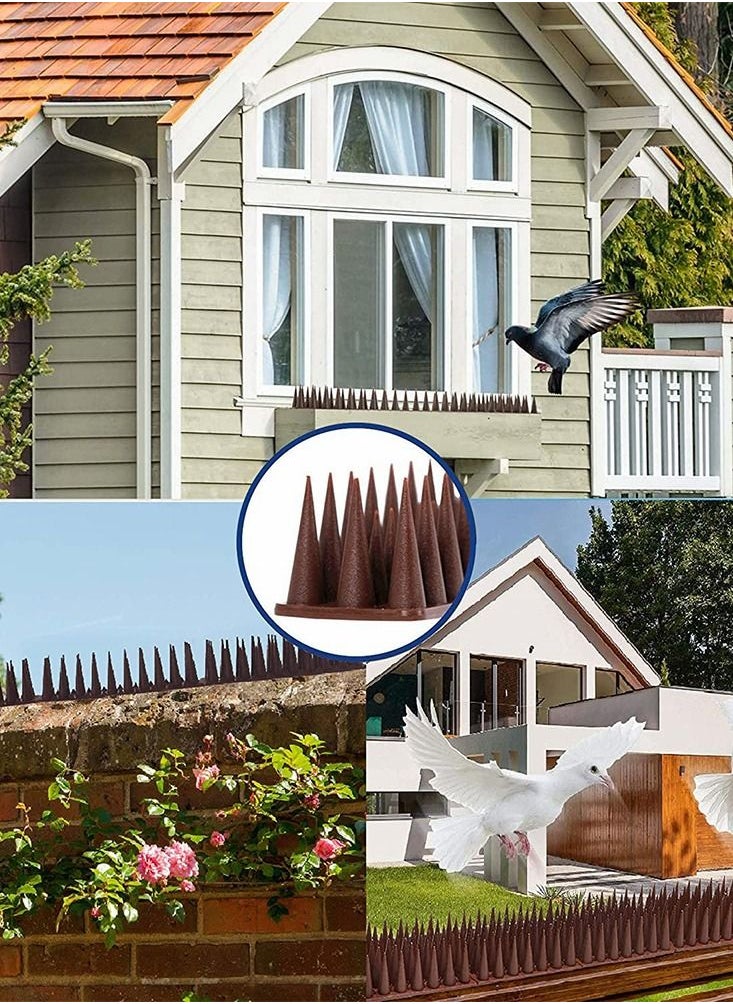 12 Pcs Bird Spikes Bird Deterrent Spikes for Small Birds Pigeon Squirrel Cats Bird Repellent Spikes for Outside to Keep Birds Away, Anti Bird Plastic Fence Spikes for Railing and Roof