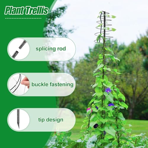 Daneried Trellis for Climbing Plants Outdoor, 73inch Tall Plants Trellis Support Metal Garden Trellis for Vegetables Flowers Plants Vine Support - Image 2