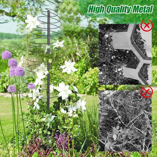 Daneried Trellis for Climbing Plants Outdoor, 73inch Tall Plants Trellis Support Metal Garden Trellis for Vegetables Flowers Plants Vine Support - Image 3