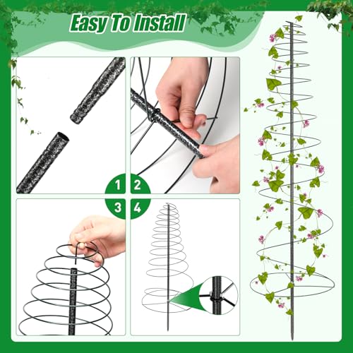 Daneried Trellis for Climbing Plants Outdoor, 73inch Tall Plants Trellis Support Metal Garden Trellis for Vegetables Flowers Plants Vine Support - Image 5