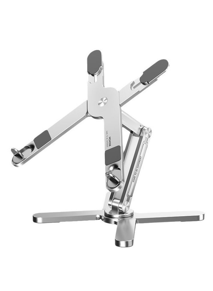 MCHOSE Adjustable Laptop Stand, 360° Rotating Desktop Cooling Stand, Foldable Aluminum Alloy Stand, Height Adjustable up to 26.5cm, Maximum Load 10kg, X-Type Design for Better Heat Dissipation, Retractable Silicone Pads, Ideal for Office & Entertainment Use - Image 1