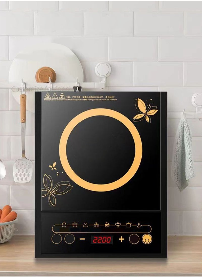 Beirui - Induction cooktop Infrared induction cooktop 2200W, intelligent temperature control 8 cooking modes, 4-digit LED display, 24-hour preset timer, overheat protection, microcrystalline plate - Image 1