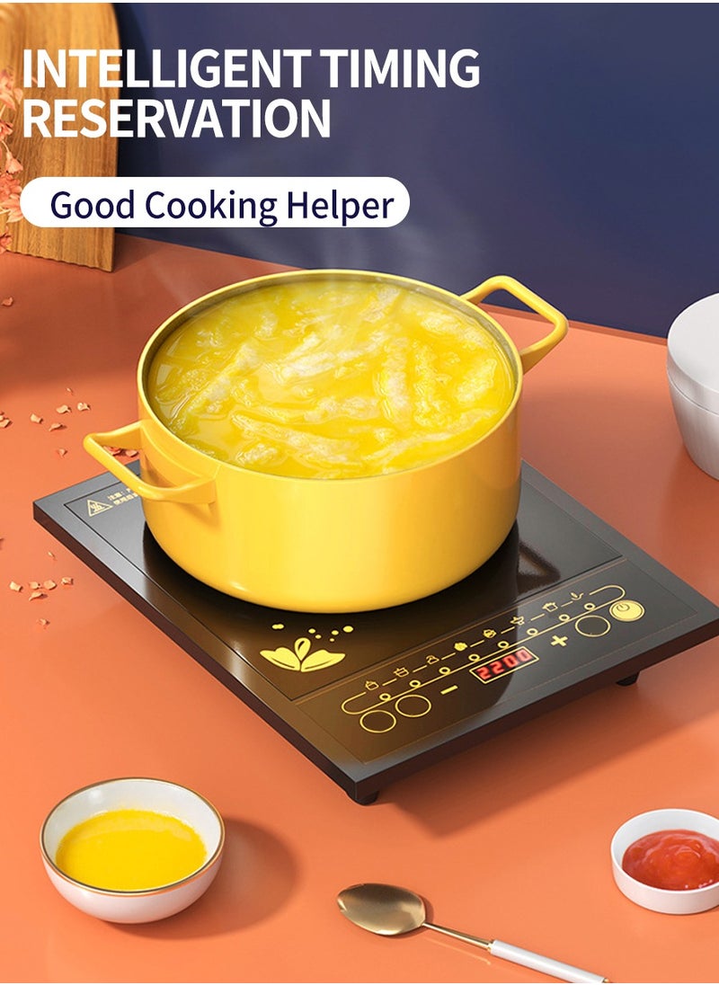 Beirui - Induction cooktop Infrared induction cooktop 2200W, intelligent temperature control 8 cooking modes, 4-digit LED display, 24-hour preset timer, overheat protection, microcrystalline plate - Image 1