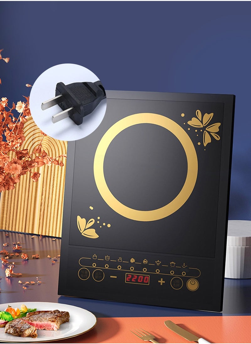 Beirui - Induction cooktop Infrared induction cooktop 2200W, intelligent temperature control 8 cooking modes, 4-digit LED display, 24-hour preset timer, overheat protection, microcrystalline plate - Image 1