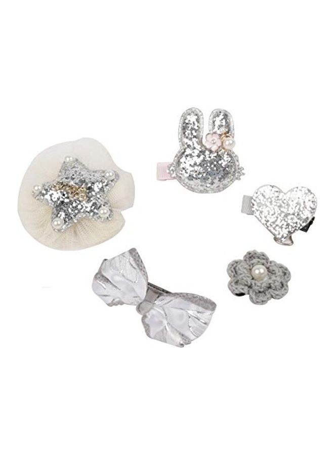 Yellow Bee Fashionable Hair Clip Set Silver - Image 3