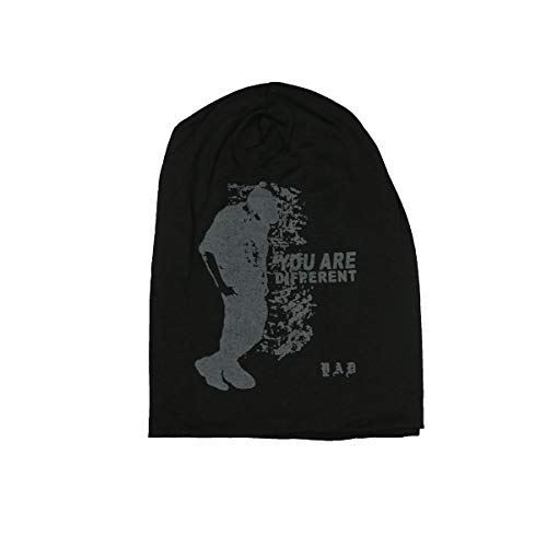 iSWEVEN Cotton Slouchy Beanie and Skull Cap for Summer, Winter, Autumn & Spring Season, Can be Used as a Helmet Cap Too - Free Size (7026A, Black) - Image 3