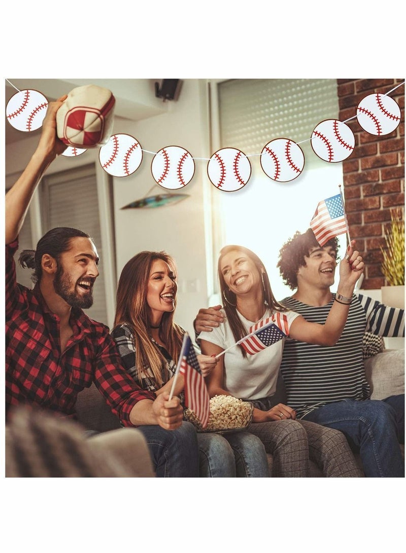 Baseball Banner, 4 Pieces Paper Garland for Sports Theme Party Decorations Baby Shower Birthday Photo Prop Themed Room Decors - Image 4