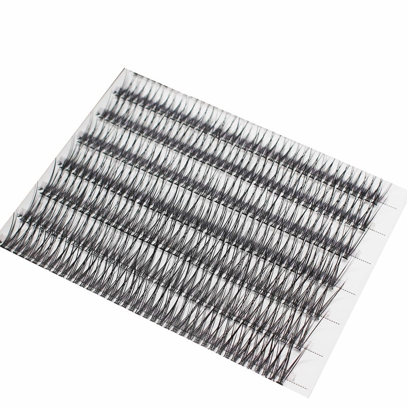 Bodermincer 400pcs D Curl Lash Clusters 8-10-12-14mm/10-12-14-16mm MIX Fish Tail Lash Cluster Premade Volume Lash Fans Volume Lashes Knotted (Black 10-12-14-16mm MIX) - Image 4