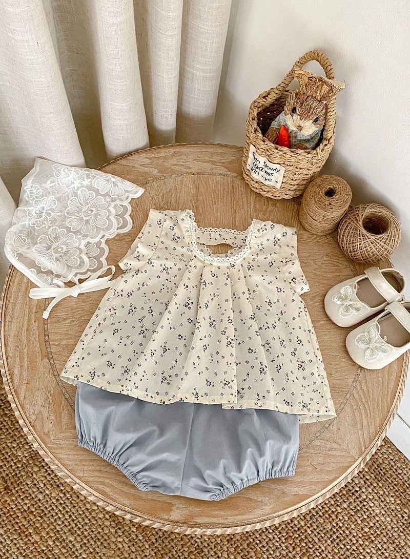DOOKOO Summer Infant Girls Floral Printed Clothes Sets Baby Top Shorts 2 pcs Set Newborn Sleeveless Cotton Clothing - Image 3