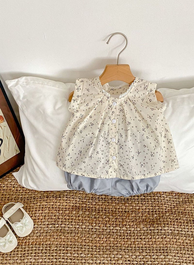 DOOKOO Summer Infant Girls Floral Printed Clothes Sets Baby Top Shorts 2 pcs Set Newborn Sleeveless Cotton Clothing - Image 5