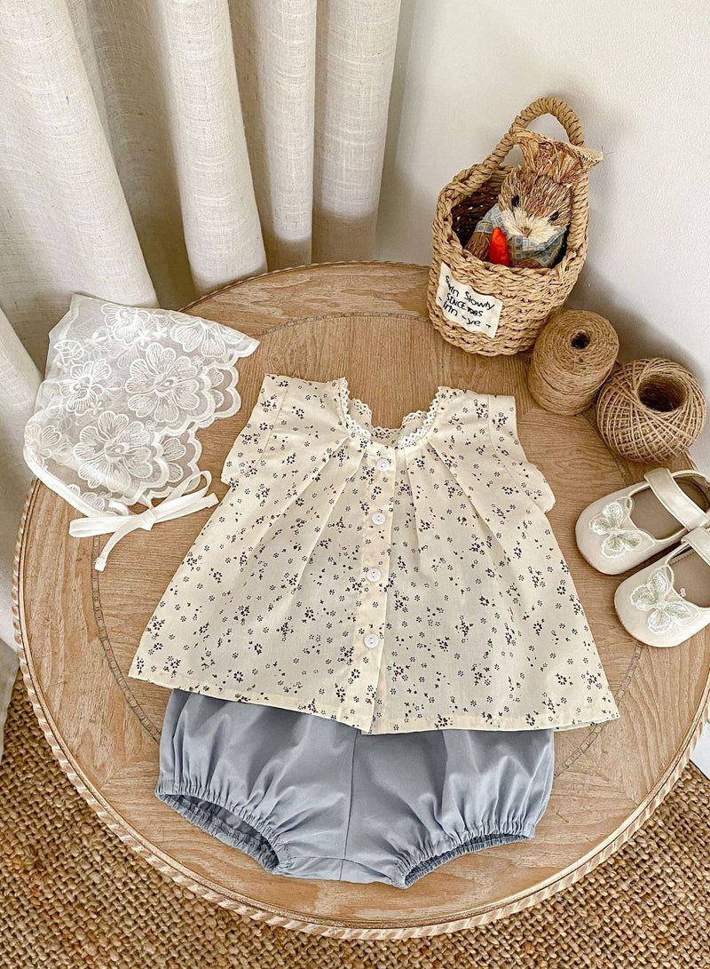 DOOKOO Summer Infant Girls Floral Printed Clothes Sets Baby Top Shorts 2 pcs Set Newborn Sleeveless Cotton Clothing - Image 4