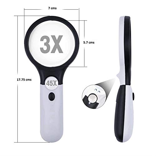 eS³kube 3 LED Light 45X Handheld Mini Pocket Microscope Reading Magnifying Glass Lens Jewellery Loupe - Image 2