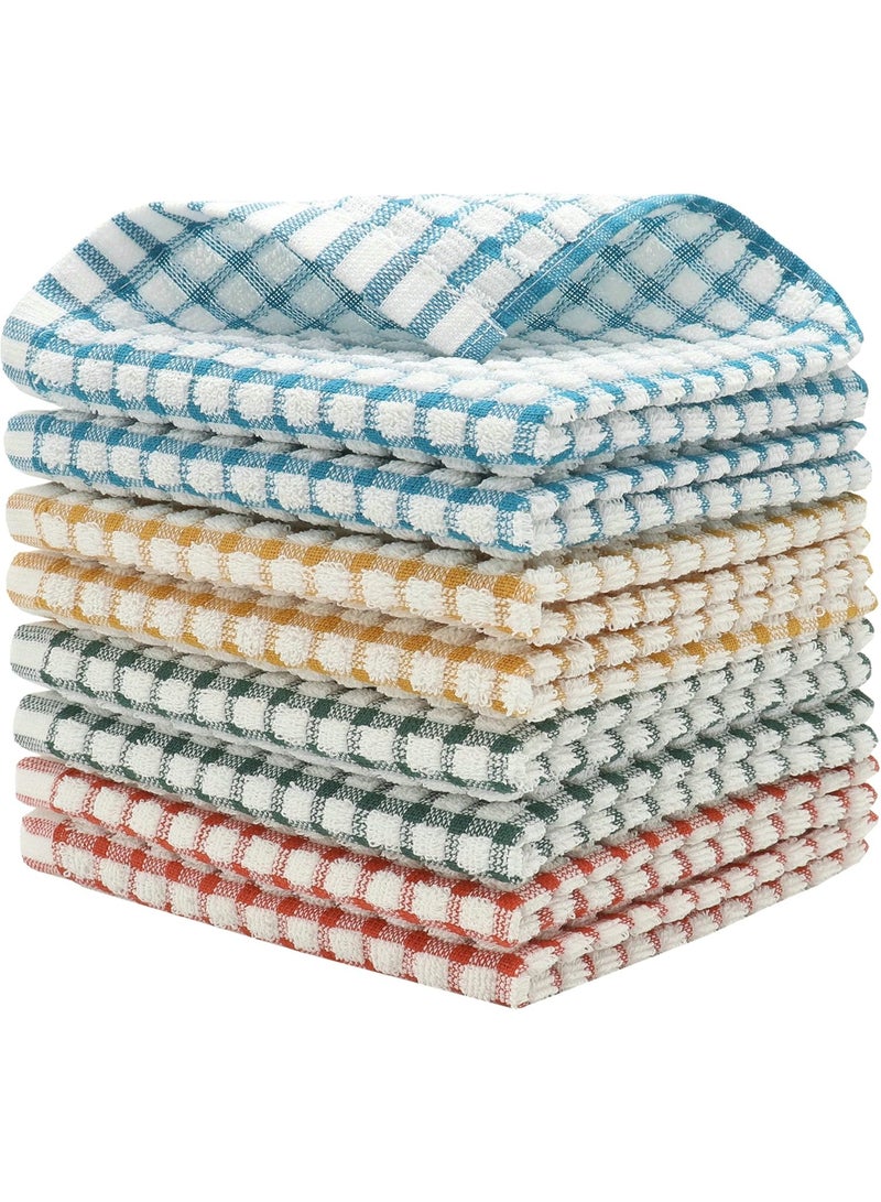 HFGBLG Cotton Cleaning Rags Terry Dish Cloths for Washing Dishes, Set of 8 Dish Rags for Cleaning, Light and Soft Dish Towels for Kitchen Drying Dishes, 11.8 Inch x 11.8 Inch (Mix Color) - Image 3