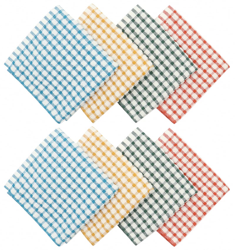 HFGBLG Cotton Cleaning Rags Terry Dish Cloths for Washing Dishes, Set of 8 Dish Rags for Cleaning, Light and Soft Dish Towels for Kitchen Drying Dishes, 11.8 Inch x 11.8 Inch (Mix Color) - Image 3