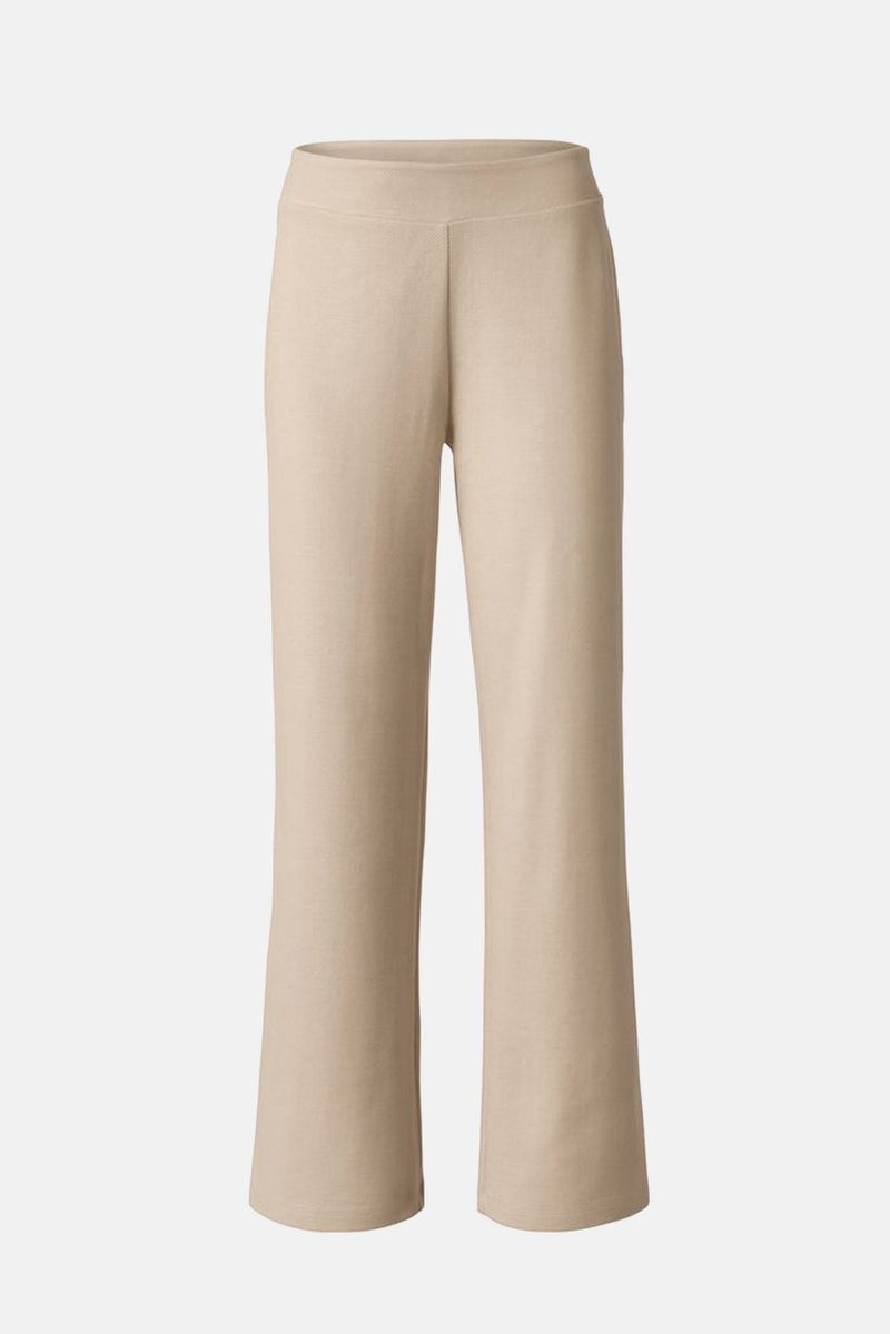 Tchibo Women Regular Fit Stripe No Pocket Pants, Tan  - Image 2