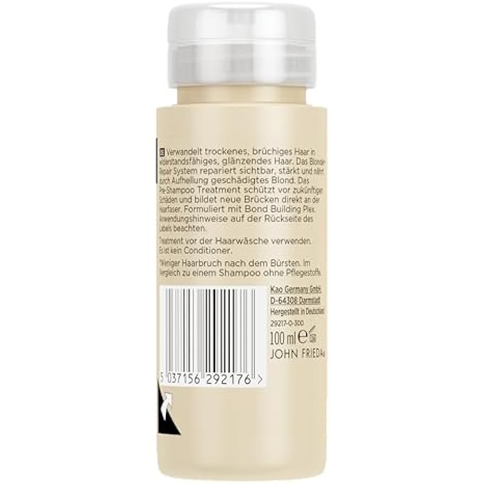 John Frieda BLONDE+ REPAIR SYSTEM PRE-SHAMPOO-TREATMENT  CONTENTS: 100 ML  WITH BOND BUILDING PLEX  FOR BLONDE DAMAGED BY LIGHTENING  PROTECTS HAIR - Image 3