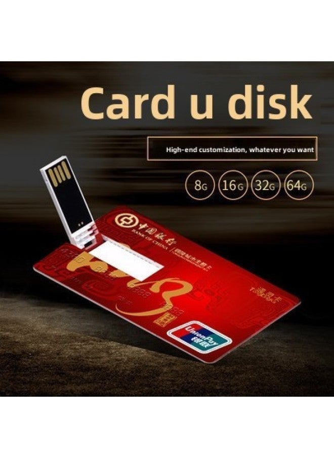 Card U Disk Creative Credit Business Exhibition Enterprise Advertising Gift USB Flash Printable Logo-Capacity:256MB - Image 1