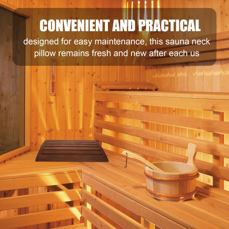 Wood Sauna Pillow - Ergonomic Headrest For Body And Neck Support - SPA Sauna Accessory For Relaxation, Natural Finish, 15 X 12 X 2.75 Inches - Image 5