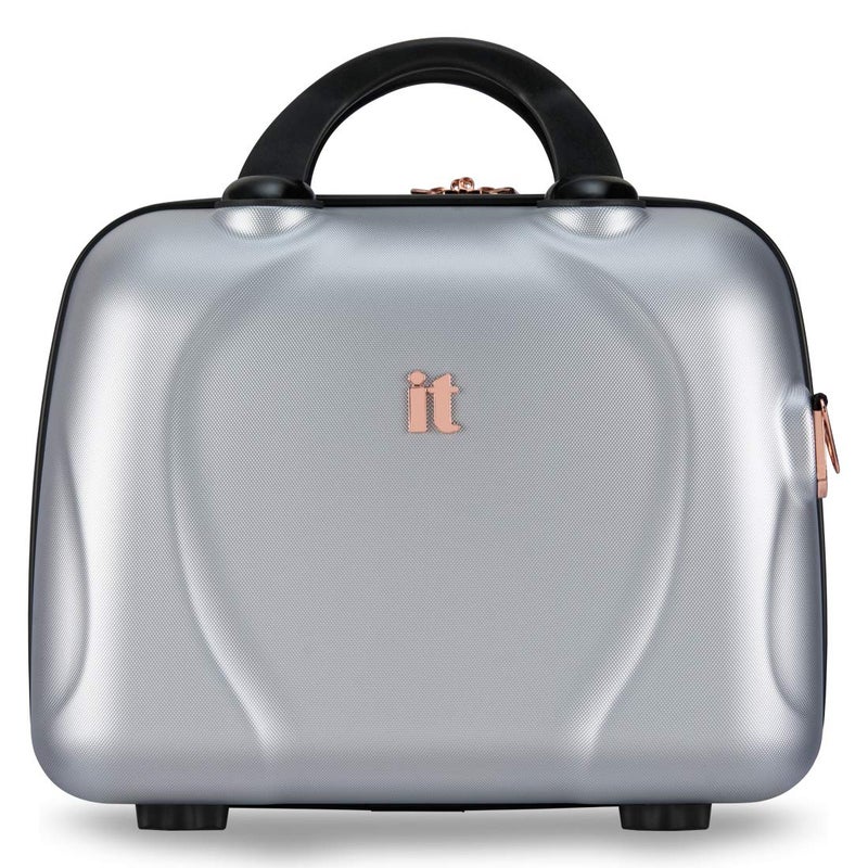 it luggage Vanity Case SparkleSilver138 Inches Handbag for Women Hardsided Cosmetic Box Polycarbonate Makeup Box 35 cm
